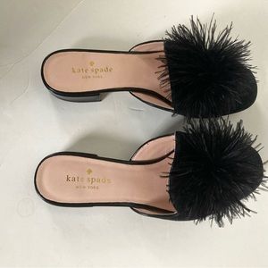 Kate Spade Mules Black Suede 7M
